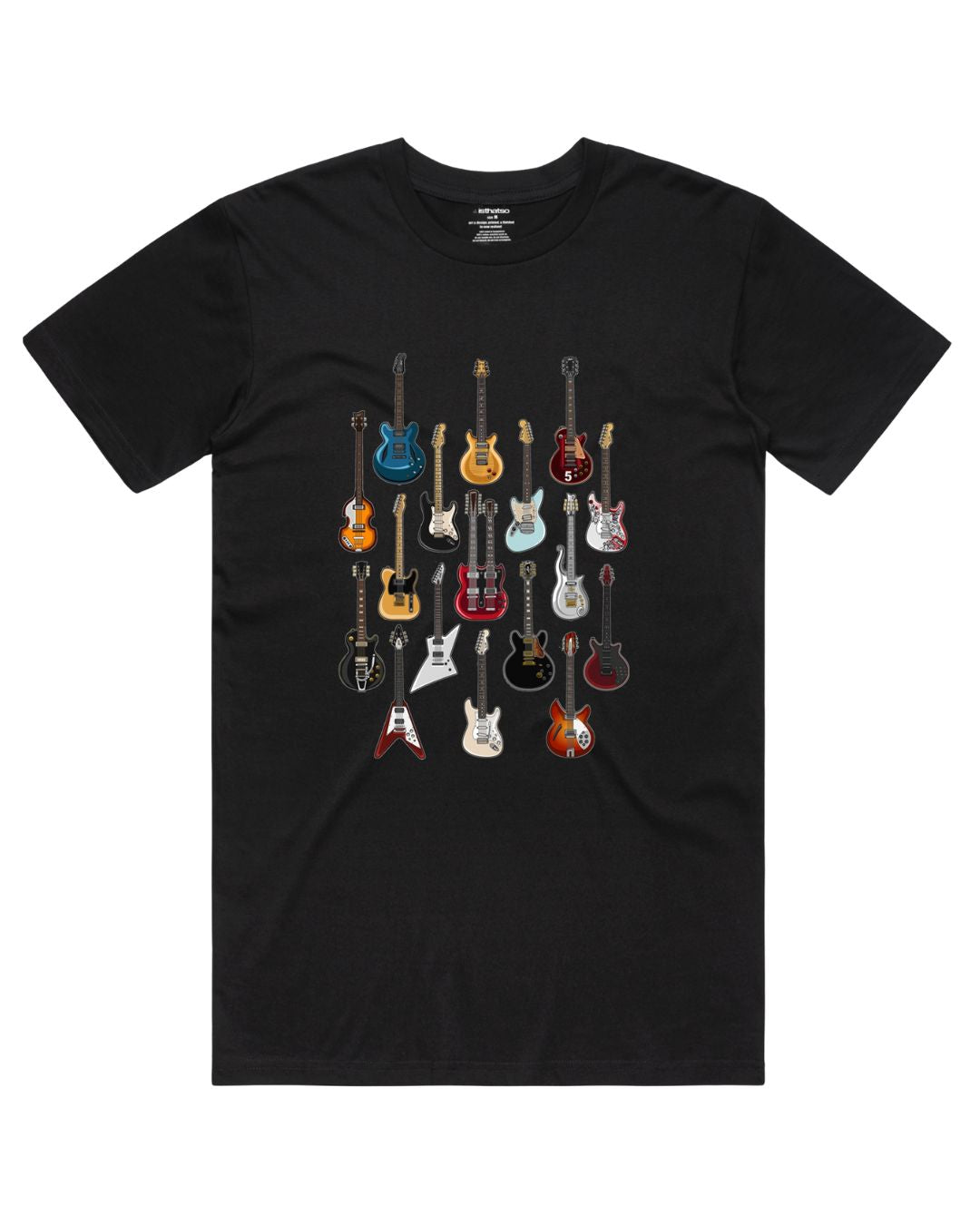 FAMOUS GUITARS T-SHIRT – BLACK | ISTHATSO-David Smith Australia