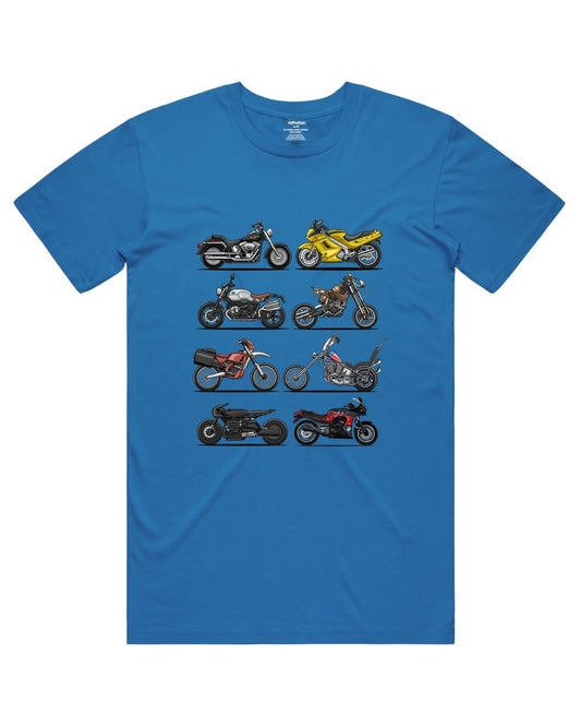 MOVIE MOTORCYLES T-SHIRT- BRIGHT BLUE| ISTHATSO