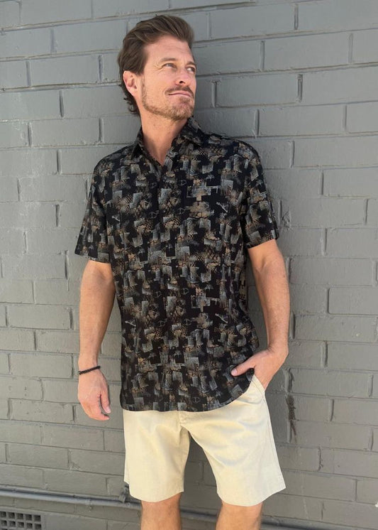 CAPRI SHIRT BLACK-David Smith Australia