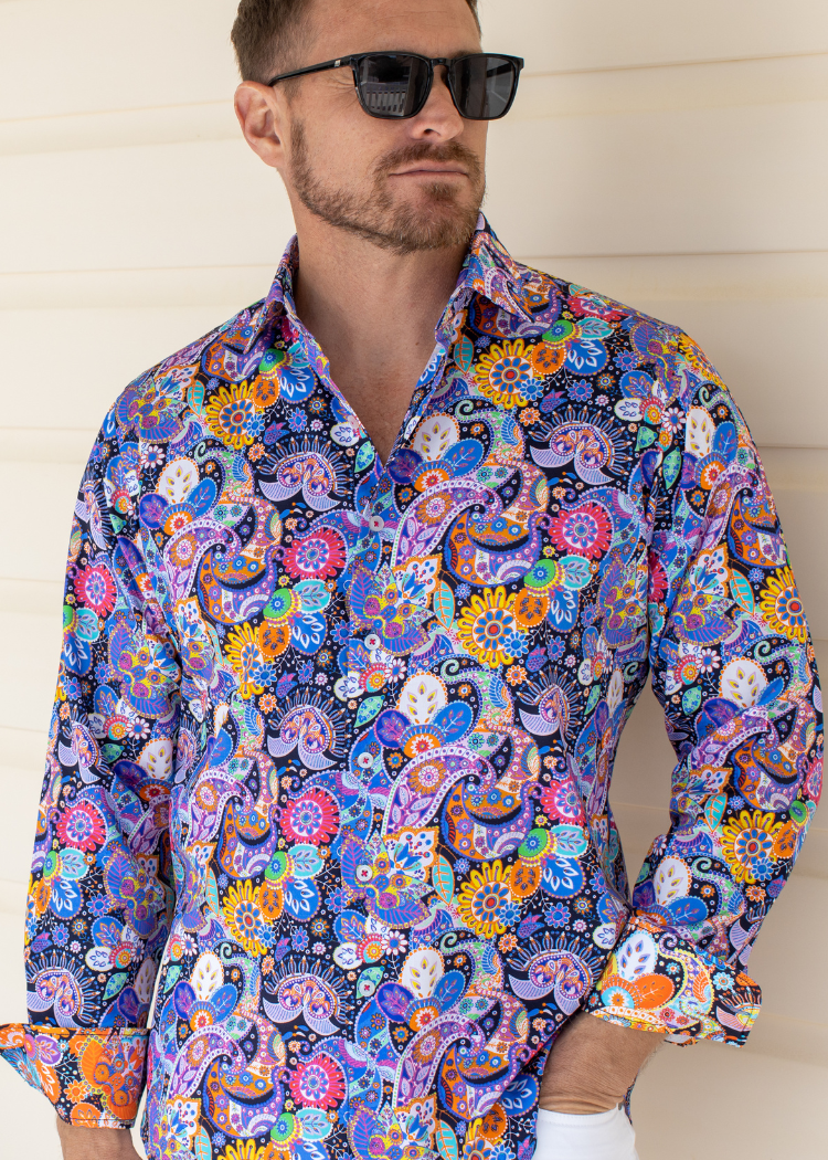 PAISLEY BY DESIGN SHIRT PURPLE-David Smith Australia