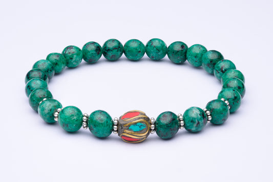 Turquoise Tibetan Bead Bracelet Elastic-David Smith Australia