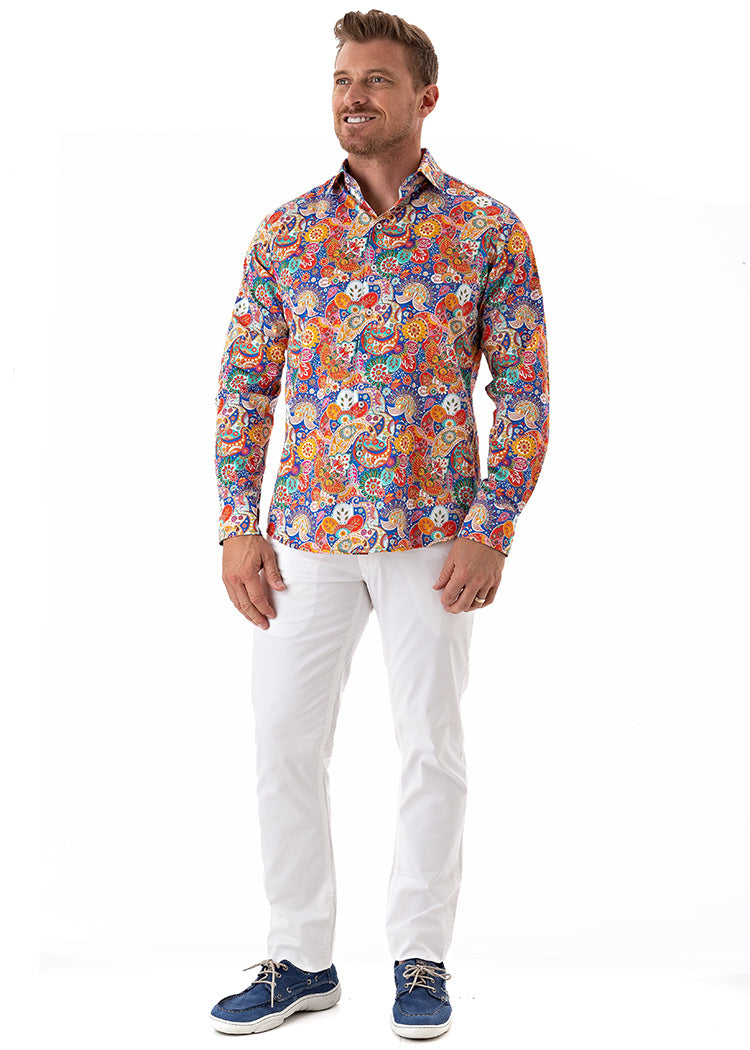 PAISLEY BY DESIGN SHIRT MARINE-David Smith Australia