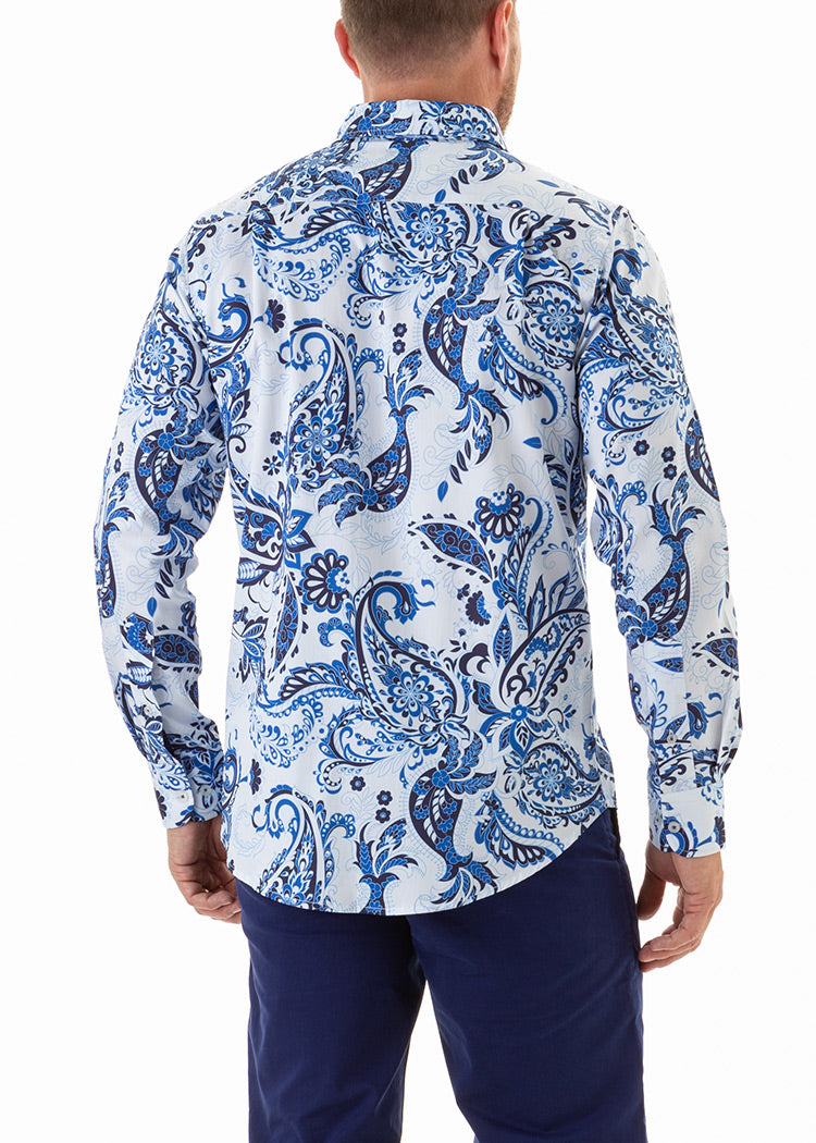 ROYAL PAISLEY SHIRT CHALK-David Smith Australia