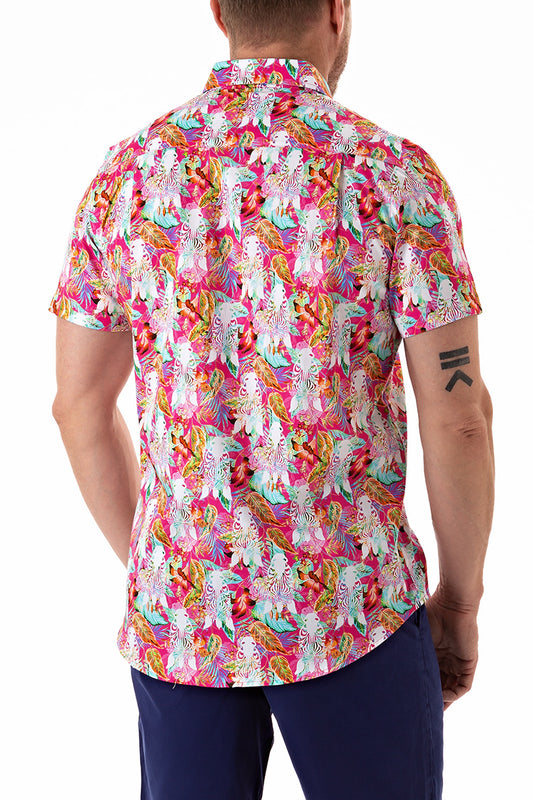 ZEBRA DAZZLE SHIRT- ROSE