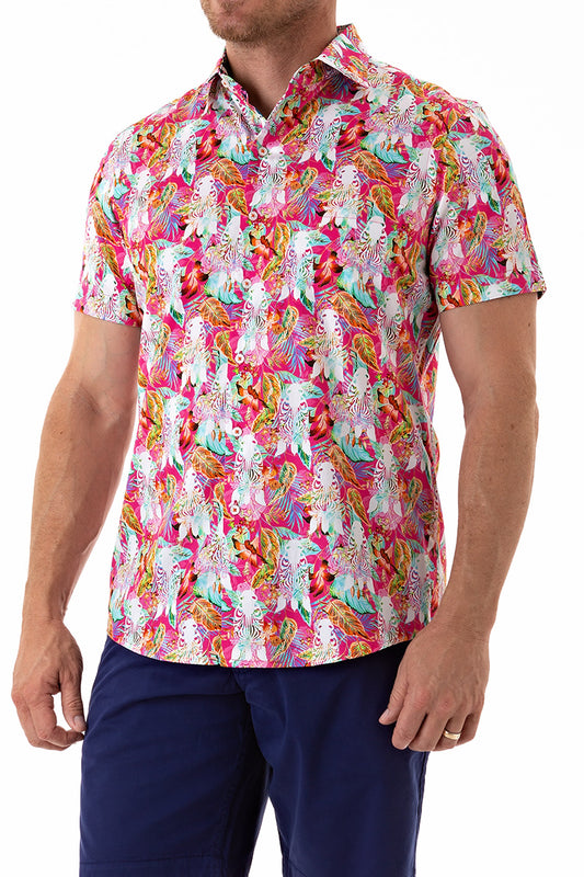 ZEBRA DAZZLE SHIRT- ROSE