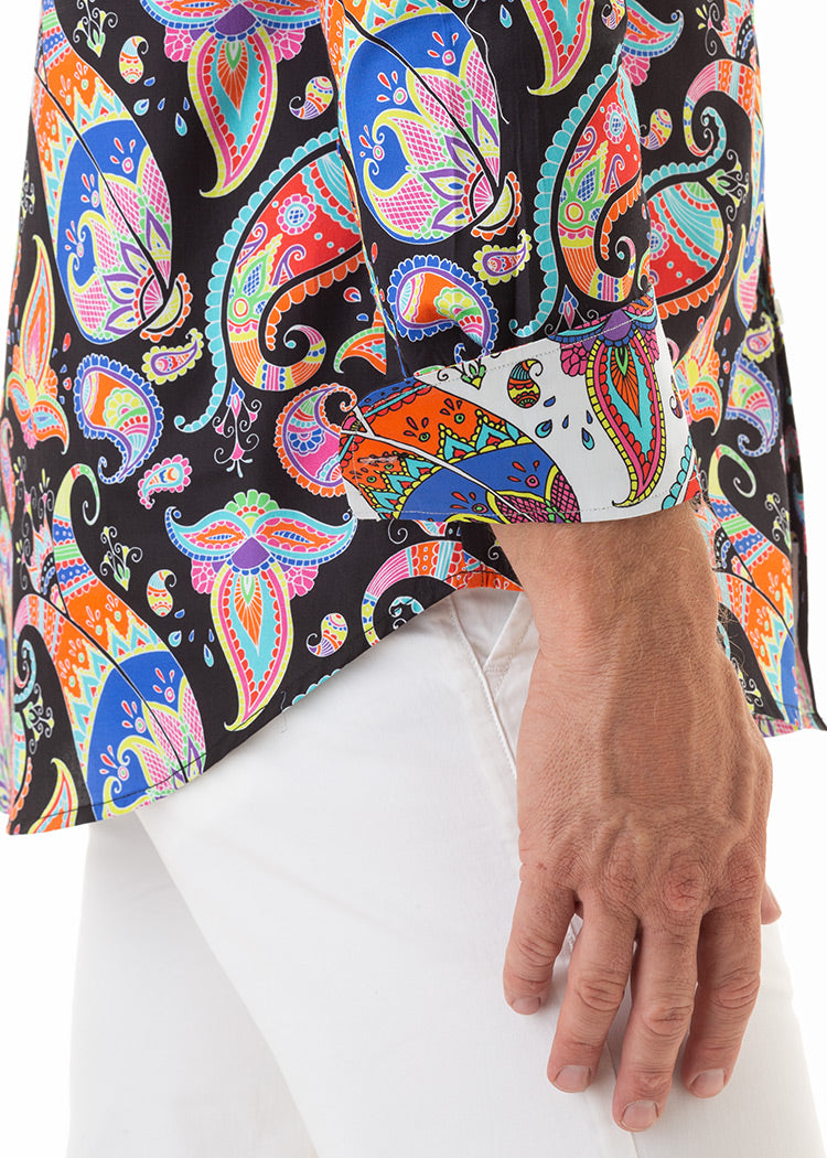 CARNIVALE PAISLEY SHIRT CAVIAR-David Smith Australia