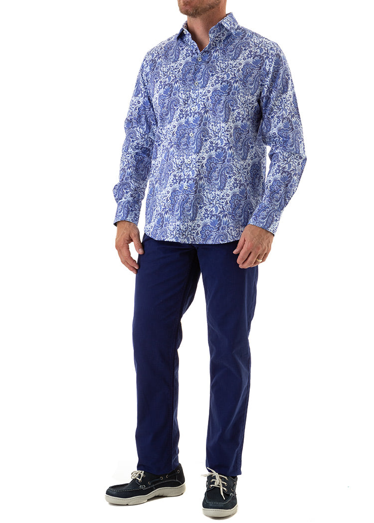 STATEMENT PAISLEY SHIRT SKY-David Smith Australia