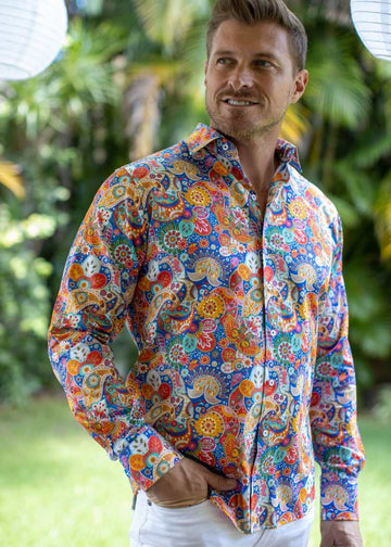 PAISLEY BY DESIGN SHIRT MARINE-David Smith Australia