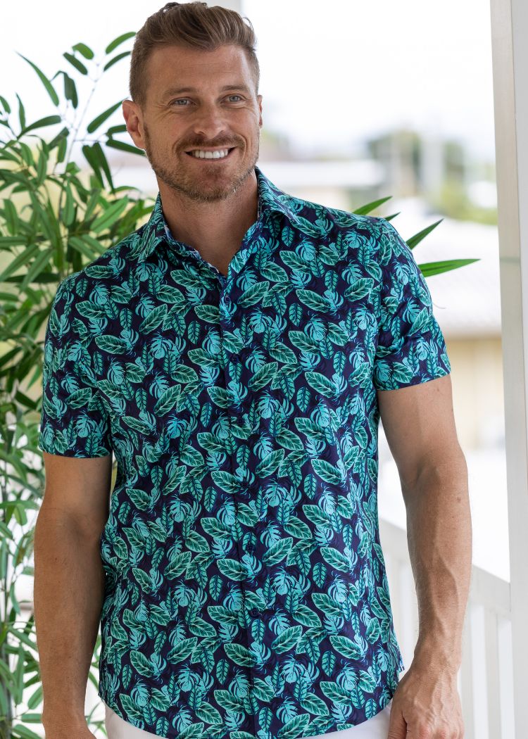 SUMMER ESSENCE SHIRT NAVY-David Smith Australia